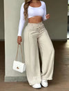 Wide Leg Polyester Trousers