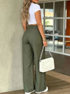 Wide Leg Polyester Trousers