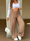 Wide Leg Polyester Trousers