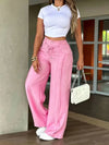 Wide Leg Polyester Trousers