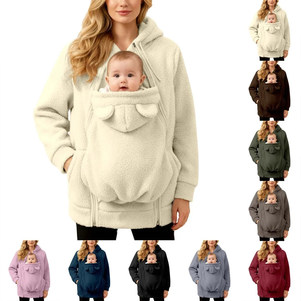 Warm Fleece Baby Carrier Hoodie