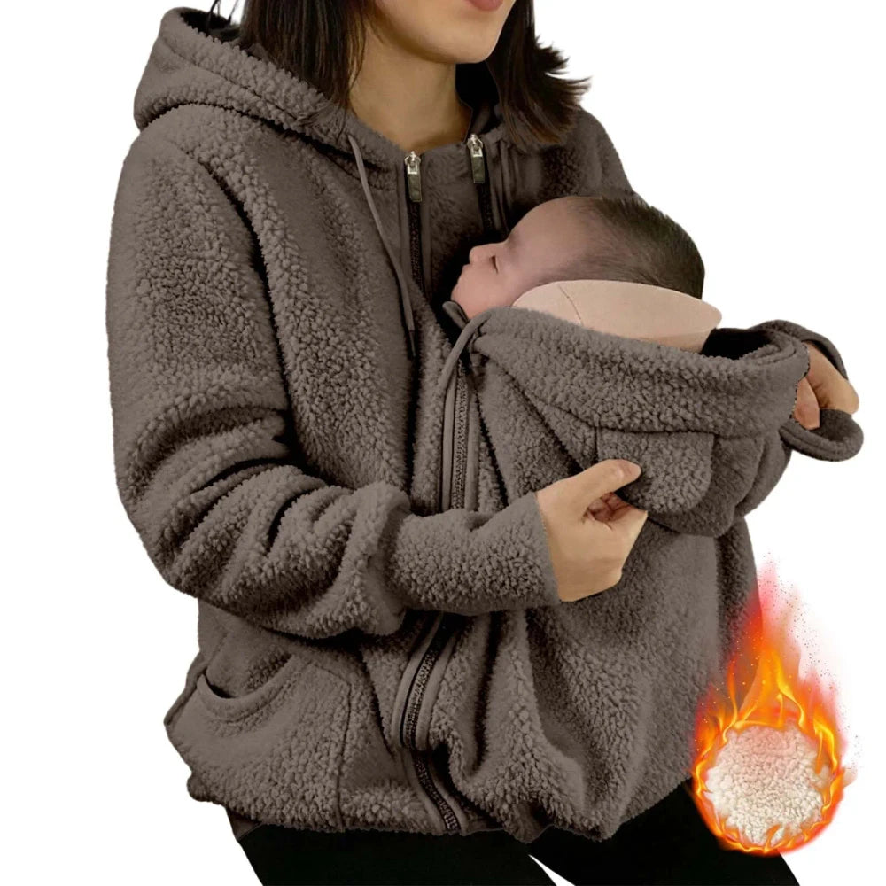 Warm Fleece Baby Carrier Hoodie