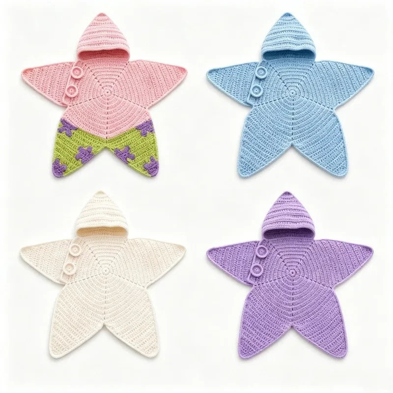 Crocheted Starfish Baby Romper