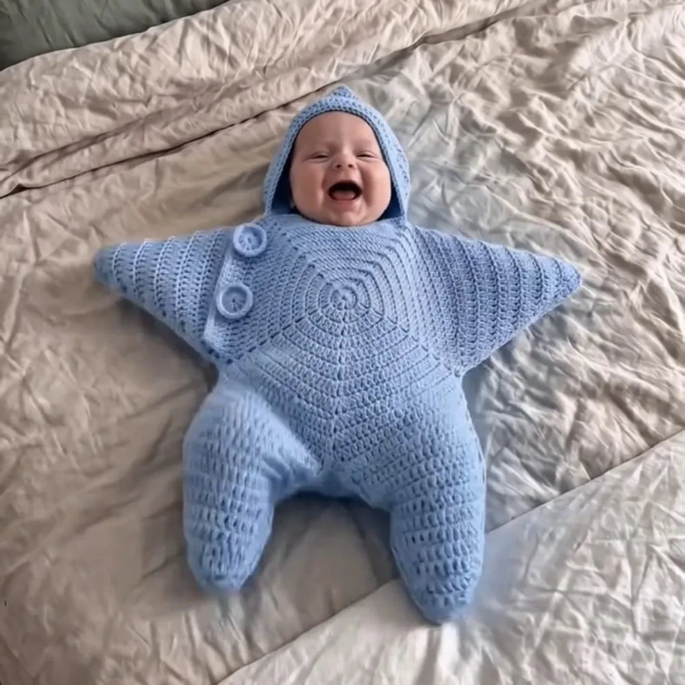 Crocheted Starfish Baby Romper
